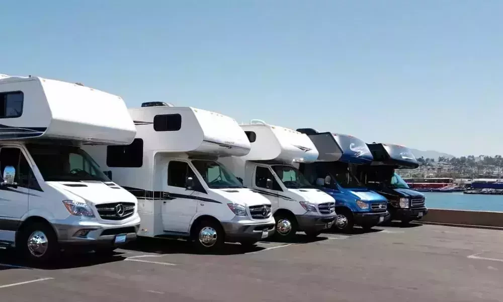 row of motorhomes
