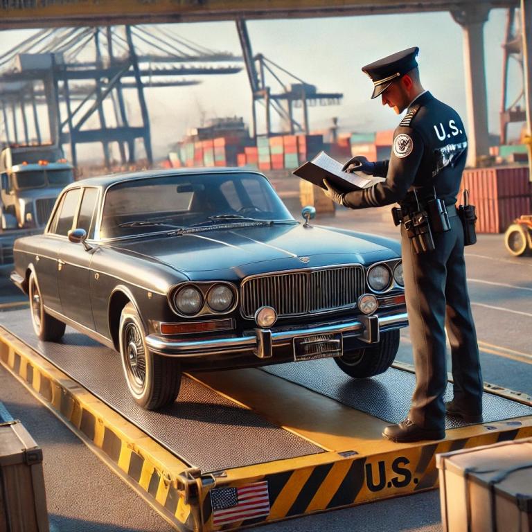 A Foreign Vehicle At A Us Port