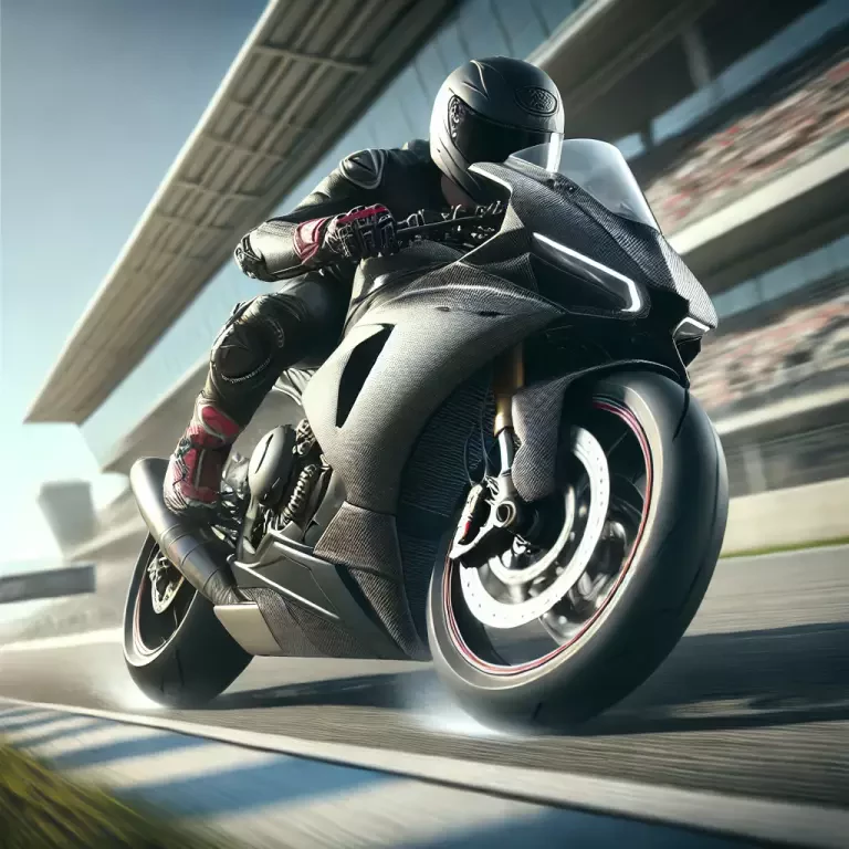 A High Speed Sport Bike Racing On A Professional Track