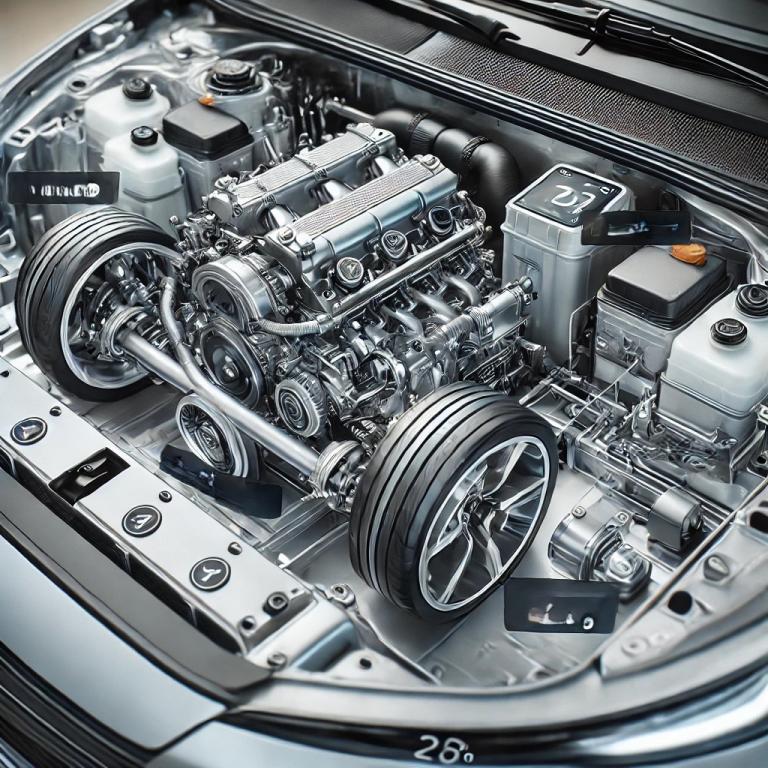 A Hybrid Cars Internal Components