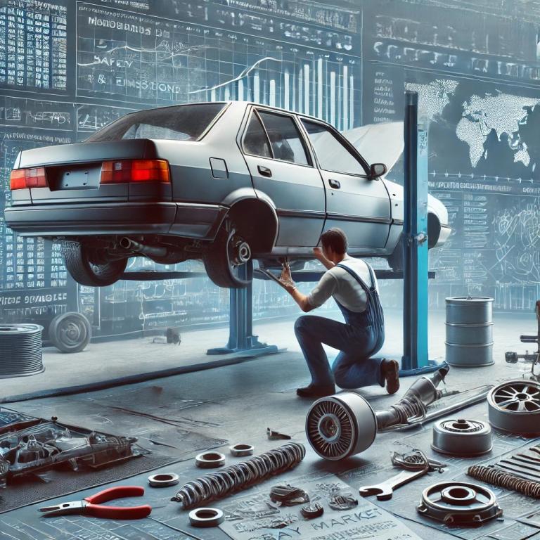 A Mechanic Is Working On A Foreign Vehicle