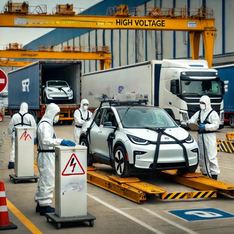 A Shipping Yard Focused On Special Protocols For Electric Vehicles