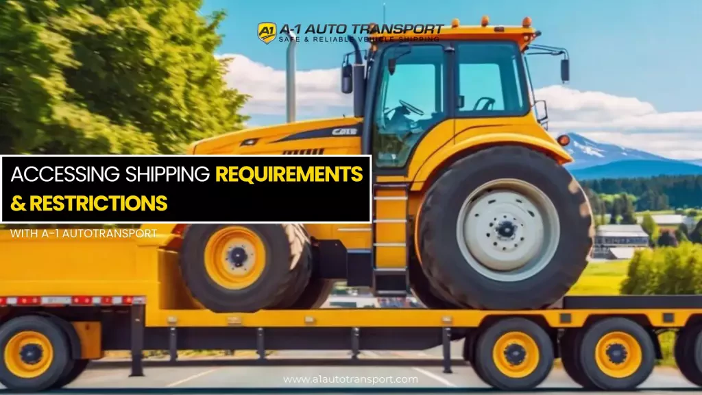 a large orange tractor on a truck