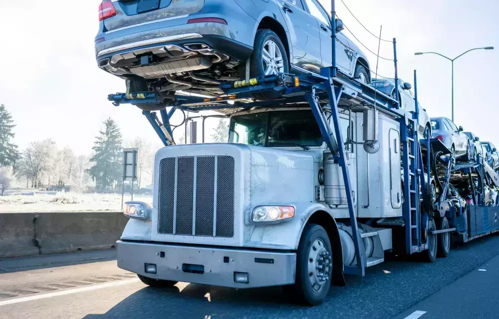 commercial truck relocating cars