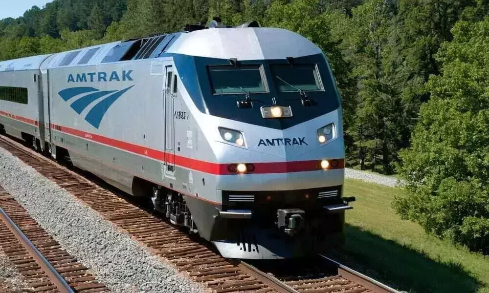 Amtrak auto train traveling along