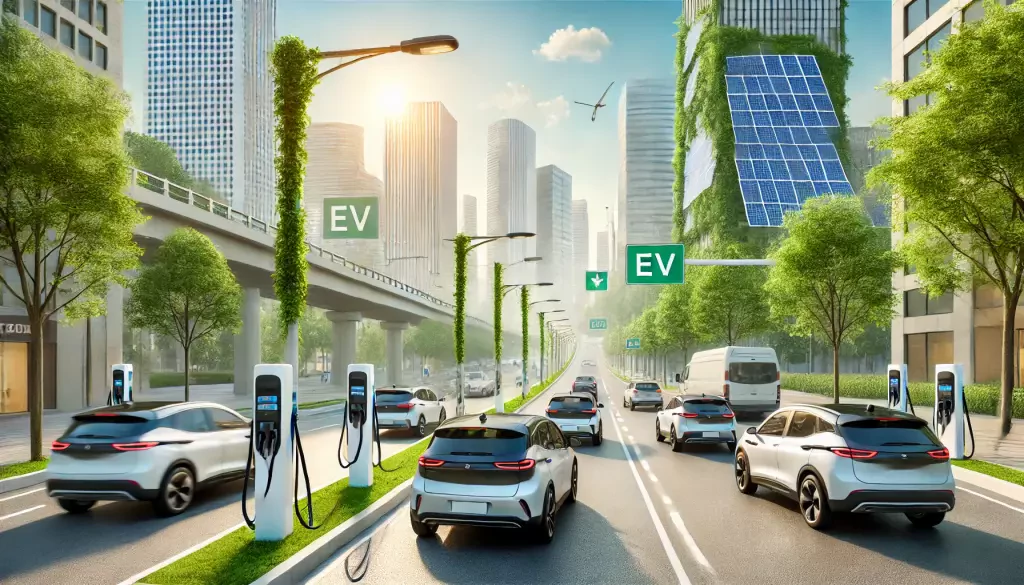 An Urban Street Scene With Multiple Types Of Hybrid Vehicles Hevs Phevs And Mild Hybrids Driving Alongside Fully Electric Vehicles