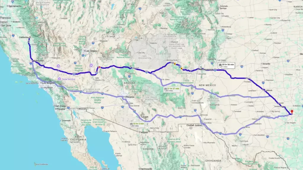 California ↔ Texas Car Shipping | Cost, Time & Free Quote