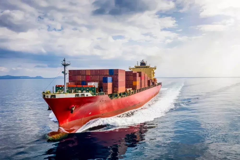 cargo red vessel
