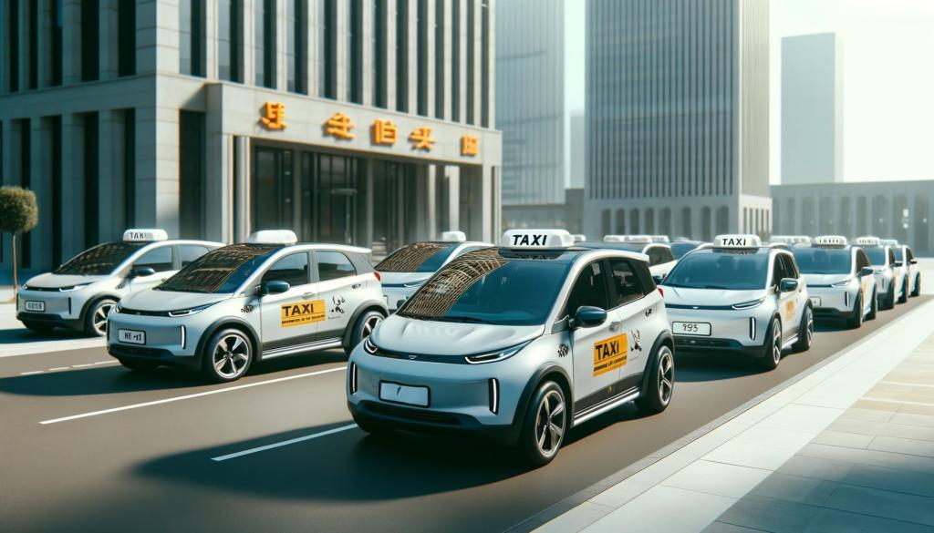 Chinese Electric Vehicles Being Used By A European Taxi Or Rental Company