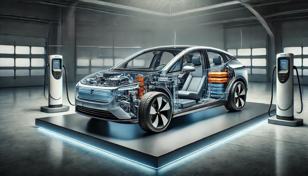 Cross Sectional View Of A Plug In Hybrid Electric Vehicle