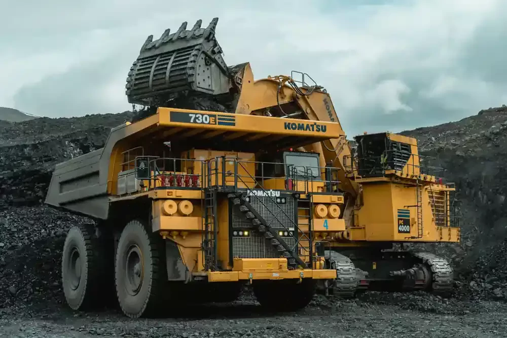 a large yellow excavator