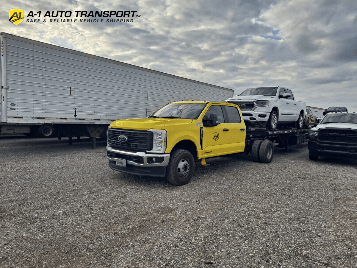 Open Carrier Transport for 3 Pickup Trucks from Des Moines to Charleston