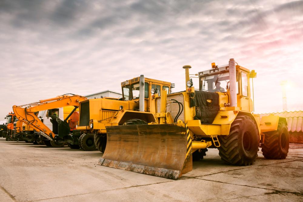 several construction equipment
