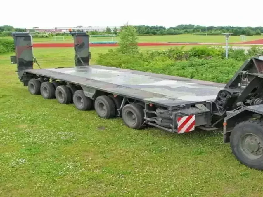 large military truck with a flatbed
