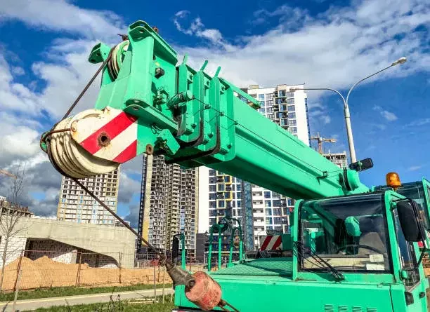 crane is working on a site