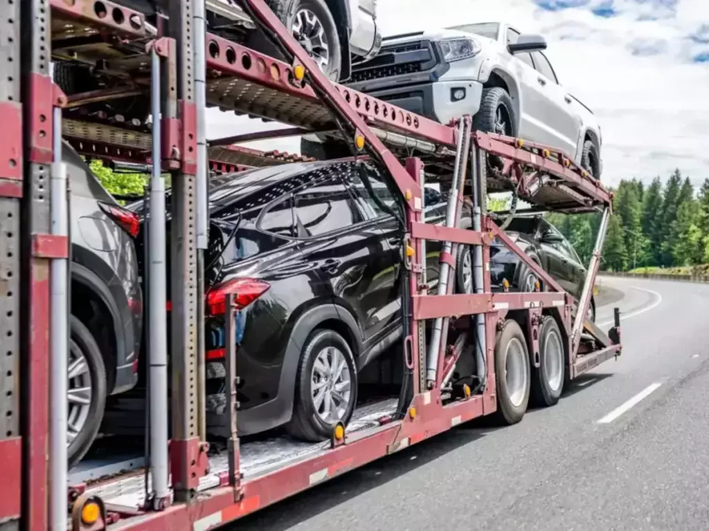a vehicle loaded for transportation