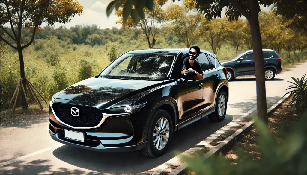Mazda Cx 5 Parked In An Open Area With Greenery In The Background