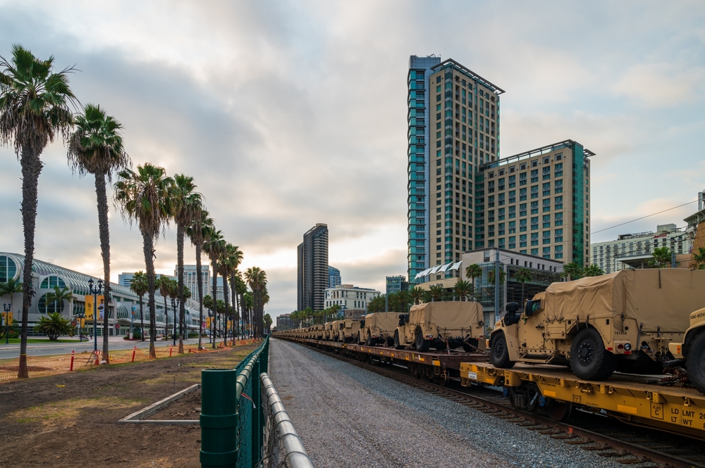 relocating armored vehicles through the train
