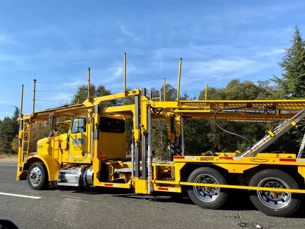 an empty trailer truck