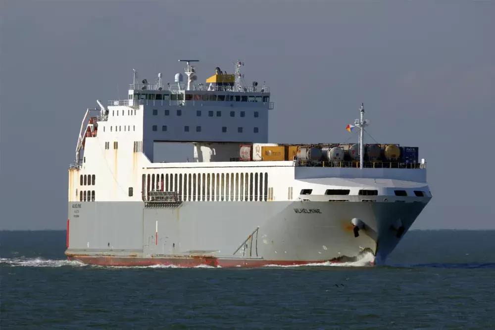 cargo vessel at sea