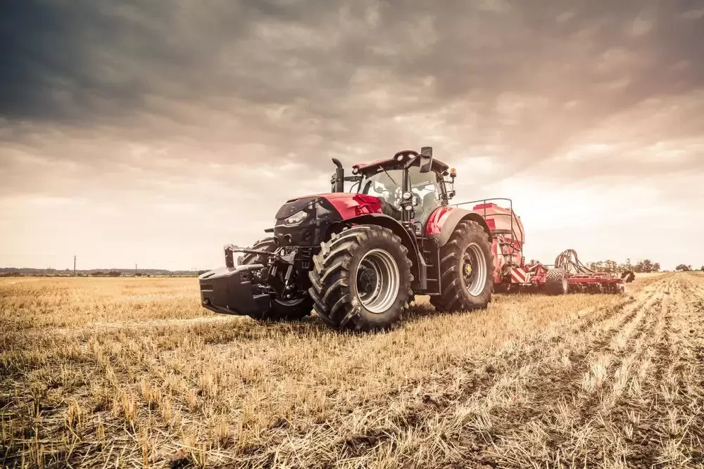 a red tractor
