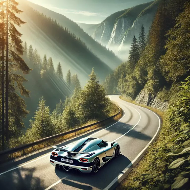 The Koenigsegg Jesko Driving On A Winding Mountain Road