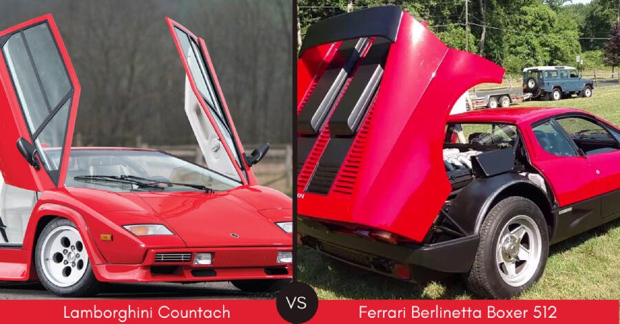 The Lamborghini Countach Vs. The Ferrari Berlinetta Boxer 512