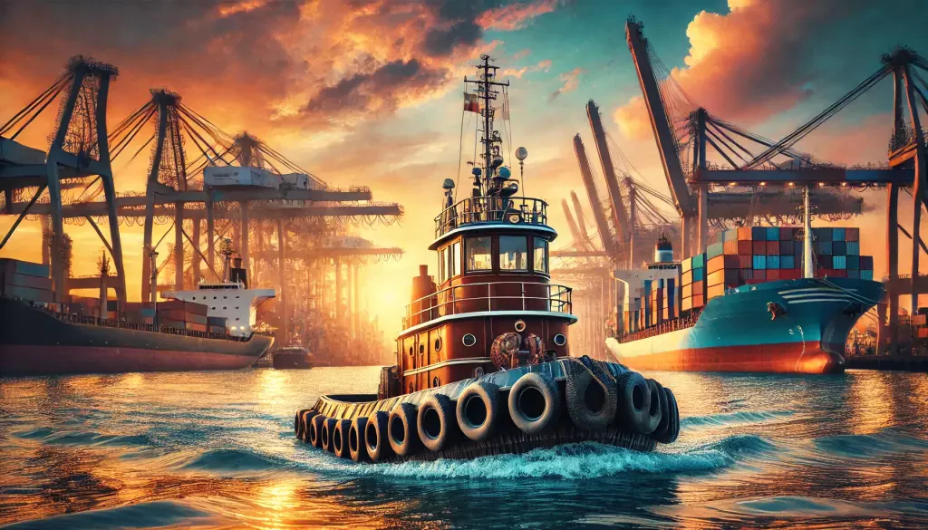 Traditional Tugboat With A Classic Design