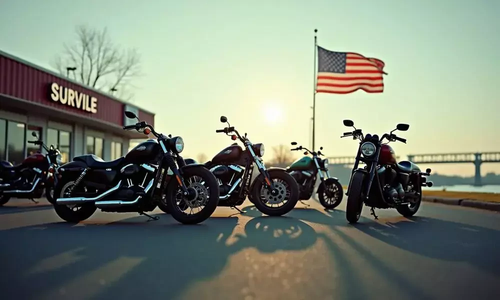 a row of motorbikes stationed in front of a store