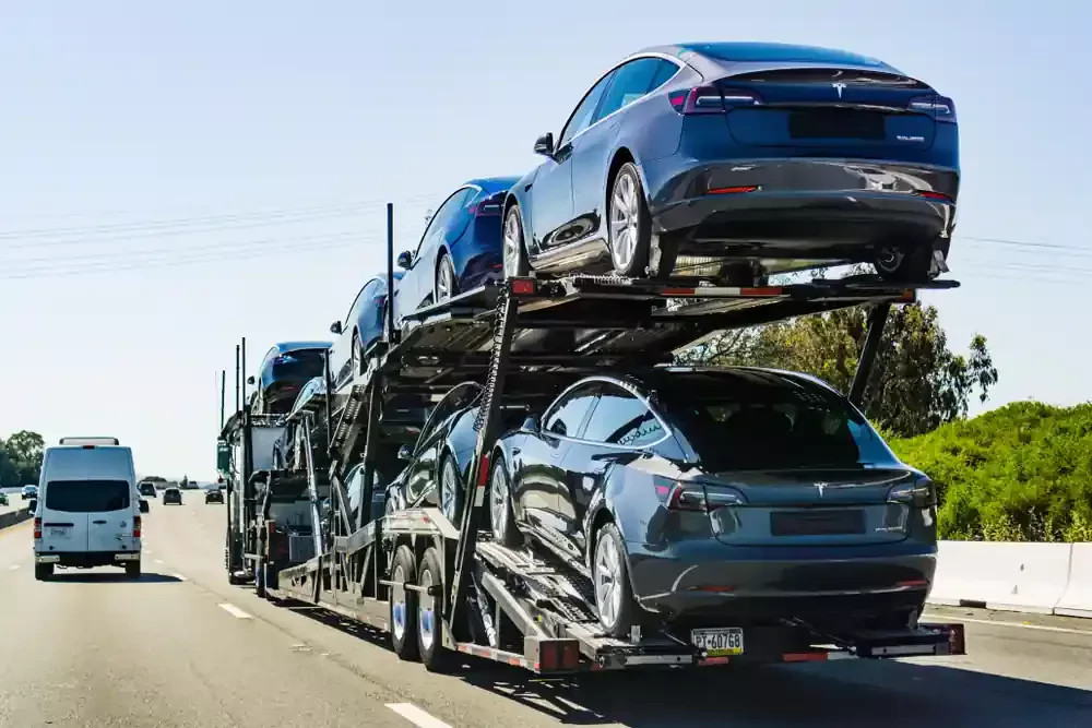 car loaded on the truck