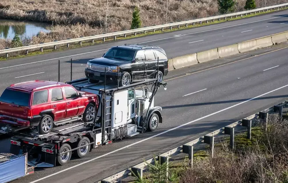 transporting vehicles by truck