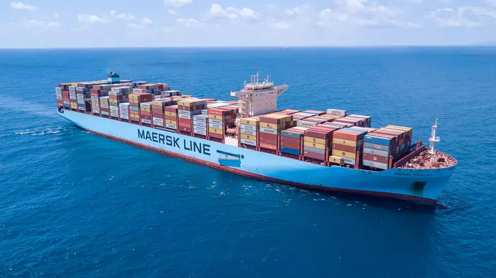a large vessel traverses the ocean
